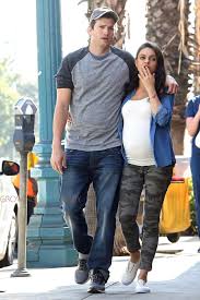 He was born minutes ahead. Ashton Kutcher Out Shopping With Pregnant Wife Mila Kunis Growing Your Baby