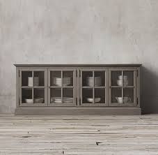 French Casement Glass Sideboard Glass Sideboard Open Concept Dining Room Dining Room Sideboard