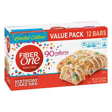 Fiber One Brownies Birthday Cake 70 Calorie Bar 5 Net Carbs Snacks 12 Ct Walmart Com No Bake Bars Protein Bars Homemade Birthday Cake Brownies