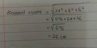 Maybe you would like to learn more about one of these? Panjang Diagonal Ruang Sebuah Balok Dengan Panjang 24 Cm Lebar 8 Cm Dan Tinggi 6 Cm Adalah Brainly Co Id