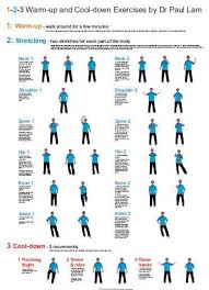 warm up and cool down exercises wall chart cool down