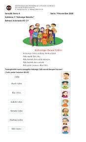 Lks tema diriku subtema tubuhku. Keluarga Besar Udin Worksheet