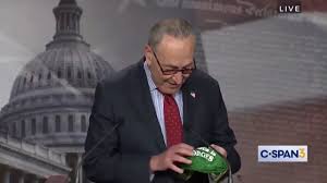 Minority leader chuck schumer has put his thumb on the scale for democratic senate candidates willing to shun chuck schumer's 'windowless basement' strategy for winning back the senate. Chuck Schumer Got An Ithaca Is Gorges Mask He Won T Stop Wearing It