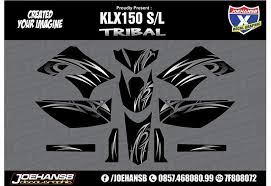 Dwonload pola striping decal klx full body cdr / pola striping vega r.cdr : Stiker Decal Kawasaki Klx Dtracker Black Tribal Joehansb Decal Graphic