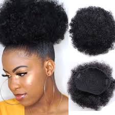 Packing gel hairstyle for medium length hair looks prettier if you make it into curls. 8inch Short Afro Puff Synthetic Hair Bun Chignon Hairpiece For Women Drawstring Ponytail Kinky Curly Updo Clip Hair Extensions Synthetic Chignon Aliexpress