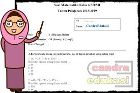 Jadwal pelajaran kelas iv sdn karangasem iii no. Soal Matematika Kelas 6 Bilangan Bulat Dan Kunci Jawaban