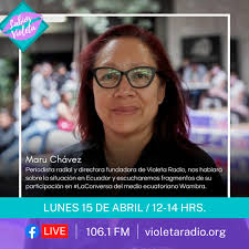 Labios Violeta ¡Te invita! este lunes 15 de abril al medio día, por el  106.1 FM, a escuchar la entrevista a Verónica Mendoza, cocinera profesional  y multipremiada por su gastronomía popular, quien