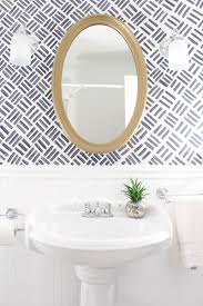 Small Bathroom Makeover The Full Before After Wallpaper Accent Wall Bathroom Powder Room Wallpaper Small Bathroom Makeover