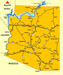 Arizona Distance Map Driving Distance Map