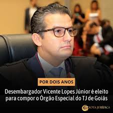 O desembargador Vicente Lopes da Rocha Júnior foi eleito para integrar o  Órgão Especial do Tribunal de Justiça do Estado de Goiás (#TJGO). Ele  ocupará a vaga deixada pelo desembargador Anderson Máximo