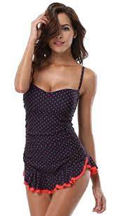 Alove Women S Polka Dot One Piece Swimsuit With Skirt One Piece Swimsuit With Skirt One Piece Swimsuit Slimming Skirted Swimsuit