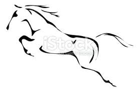 Black And White Mustang Logo Clipart Black And White Vector Outlines Of Jumping Horse Horse Illustration Horse Outline Horse Sketch