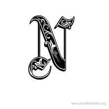 Printable Letter Decorative N Calligraphy Alphabet Lettering Alphabet Calligraphy Letters Alphabet