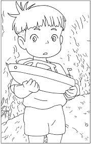 This is an instant download of a 2 page pdf containing two coloring page measuring 8.5x11 inches. Ponyo Pesquisa Google Coloring Books Ghibli Art Studio Ghibli