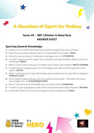 Now the question is, did you know all the answers? A Question Of Sport For Pudsey