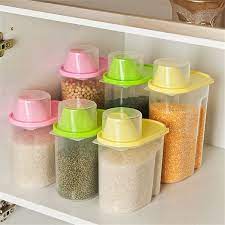 Home Kitchen Transparent Plastic Food Container Grains Storage Box 2 5l With Cover And Caps Wish In 2021 Cereal Storage Plastic Food Containers Kitchen Containers