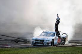 Workers were nearly finished drying the track before it started to pour again, forcing officials to push the race back a day. Briscoe Overtakes Bell Late For Nascar Xfinity Win In Iowa