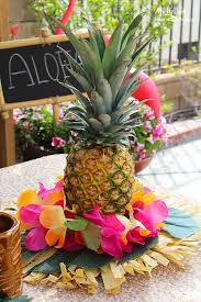 Diy Pineapple Luau Centerpiece Idea Easy To Make Luau Theme Party Hawaiian Luau Party Luau Centerpieces