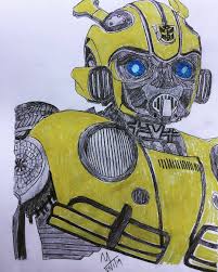 Badly damaged in battle, bumblebee. Worldofnerdart Bumblebee Transformers Realism Illustration Drawing Transformersdrawing Coloredpencil Robot Bumblebeemov Transformers Autobots Transformers Art