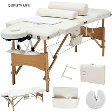84 L 3 Fold Portable Facial Spa Bed Massage Table Sheet 2 Bolster Cradle Hanger Massage Table Massage Bed Massage Tables