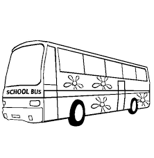 You can see here the minimum number of smooth and rounded elements. A Sweet School Bus With Flower Decoration Coloring Page Kids Play Color