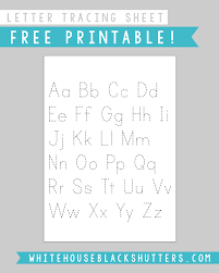 Free prinatble aphabet pages ~preschool alphabet letters trace. Letter Tracing Sheet Printable White House Black Shutters