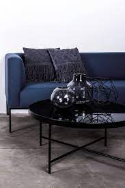 Schwarzer Hochglanz Sofatisch Beistelltisch Couchtisch Und Blaue Couch Couchtisch Sofa Tisch Blaue Couch