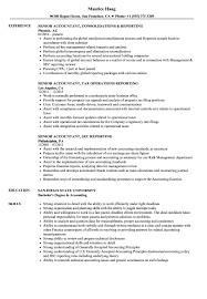Reporting Senior Accountant Resume Samples Velvet Jobs