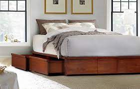 Ledge extends around mattress and hovers over corner block feet. Mahogany Storage Bed Storage Beds Charles P Rogers Est 1855