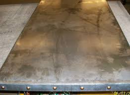 7 Light Patina Zinc Table Top With Feature Bronze Studs 2 Zinc Table Zinc Table Top Zinc Dining Tables
