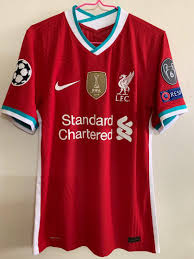 Bird box 2020/2021 liverpool away #11 mo salah blue soccer kids jersey shorts socks set youth sizes 4. Official Authentic Nike Liverpool Fc 2020 2021 Home Vapor Match Player Issue Jersey Thiago 6 Ucl Version Lfc Shirt Epl Sports Sports Apparel On Carousell