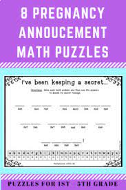 · puzzle sizes that we offer. Pregnancy Announcement Math Puzzles 8 Puzzles For Grades 1 5 Tpt