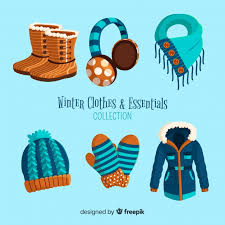 Winter clothing are clothes used for protection against the particularly cold weather of winter. Free Vector Winter Clothes And Essentials Collection