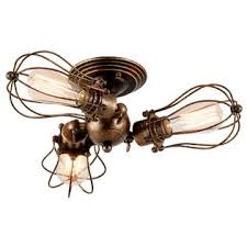 Gladfresit Industrial Ceiling Light Adjustable Socket Rustic Lamp Metal Cage Semi Flush Mount Vintage Ceiling Light Indoor Home Retro Cha