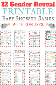 Entire Gender Reveal Printable Game Set Print My Baby Shower Gender Reveal Games Gender Reveal Party Games Gender Reveal Games Printables