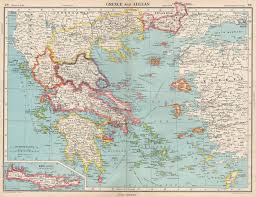 Kitchen sink onan 8245 paket komplit keran fleksibel. Greece And Aegean Crete Cyclades Sporades Dodecanese C Bartholomew 1952 Map