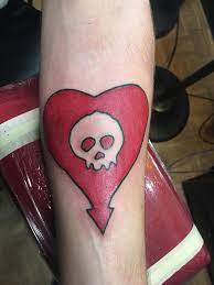 It was a welcome home tattoo after his tour in iraq. My First Tattoo Alkaline Trio Heart Skull Done By Iron Ryan At Atomic Ink In Swansea Ma Tattoos