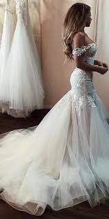 The wedding dress does not include any accessories such as veils, gloves, petticoat inside and so on. New Modern Tulle Off The Shoulder Neckline Mermaid Wedding Dresses With Beaded Lace Appliques Backless Wedding Backless Wedding Dress Online Wedding Dress