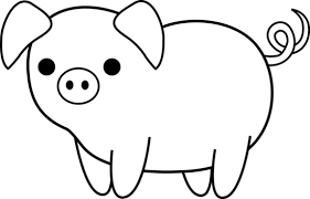 Cute Colorable Piglet Free Clip Art Flying Pigs Art Pig Painting Pig Drawing Easy