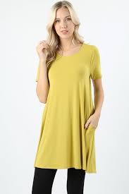 Women S Swing Tunic Dress With Pockets Mustard Yellow S M L Xl And 1xl 2xl 3xl Tunic Tops Fashion Womens Casual Outfits