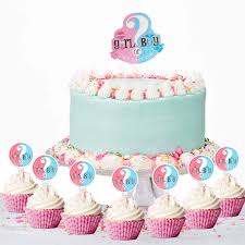 Home design ideas and diy project : Gender Reveal Party Supplies Cake Topper Decorations 33pcs Girl Or Boy Cake Topper Gender Reveal Baby Gender Reveal Pink And Blue Unique Ideas Amazon In Grocery Gourmet Foods