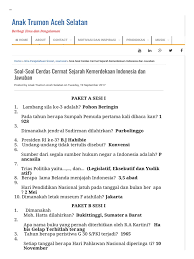 Soal cerdas cermat sd bahasa indonesia. 201709soal Soal Cerdas Cermat Sejarah Htmlm 1 Pdf