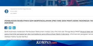 Yang ditampilkan di sini adalah iklan lowongan yang sesuai dengan kueri anda. Bank Indonesia Buka Puluhan Lowongan Kerja Ini Jadwal Tahapan Dan Posisinya Halaman All Kompas Com