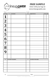 Custom Lineup Cards Custom Dugout Cards Baseball And