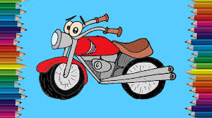 How to draw a motorcycle, step by step, drawing guide, by dawn. How To Draw A Motorbike Cute And Easy Cartoon Motorbike Drawing Step By Step For Beginners