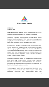 Share to twitter share to facebook share to pinterest. Melissa Goh On Twitter Internet Regulator Mcmc Together With Police Have Detained A 34 Yr Old Suspect In Bangi For Spreading Fake News On Wuhan Virus On His Facebook Page They Are
