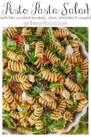 Mediterranean Pesto Pasta Salad Recipe With Feta Recipe Pasta Salad Recipes Pesto Pasta Salad Pasta Salad