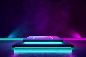 Rectangle Stage With Smoke And Purple Neon Light Dance Background Poster Background Design Background Design