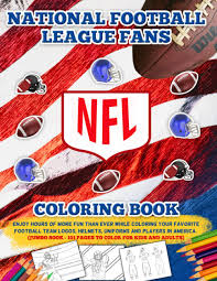 Nfl football helmets coloring pages. Nfl National Football League Fans Coloring Book Enjoy Hours Of More Fun Than Ever While Coloring Your Favorite Football Team Logos Helmets Uniforms 101 Pages To Color For Kids And
