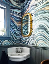 Lo brown has flowing watercolor in a beautiful, billowing flower pattern, giving a calm and ethereal effect. 28 Bathroom Wallpaper Ideas That Will Inspire You To Be Bold Wallpaper For Bathrooms